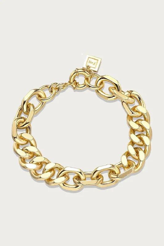 beaded bangles for women -Mixed Up Statement Bracelet In Gold