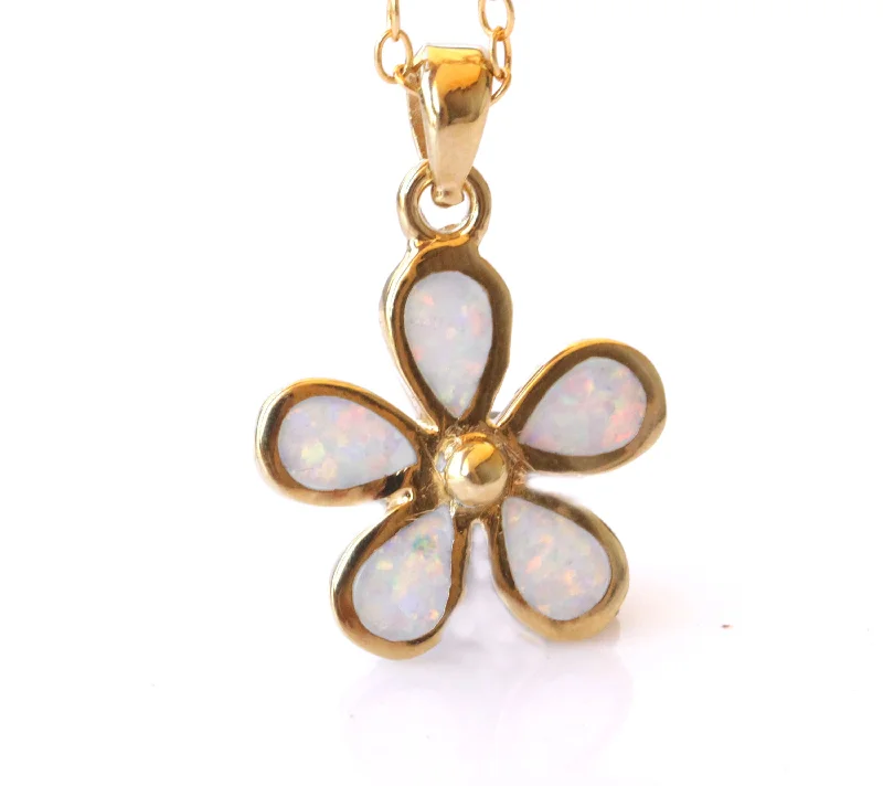 high-end necklaces for women -fashion lockets for women -Flower Opal necklace