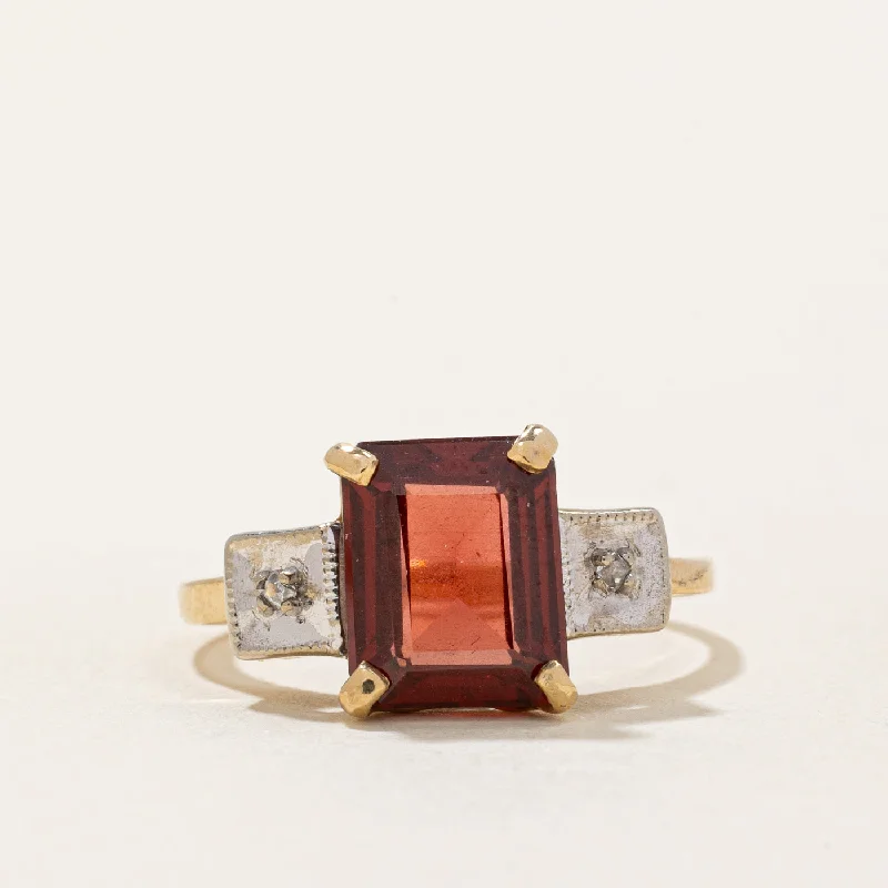 floral rings for women -Garnet & Diamond Cocktail Ring | 2.85ct, 0.04ctw | SZ 5.25 |