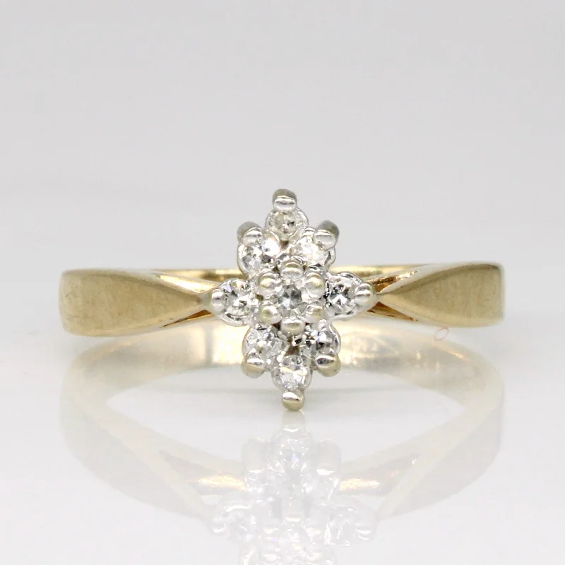 delicate rings for women -Diamond Cluster Ring | 0.10ctw | SZ 6 |