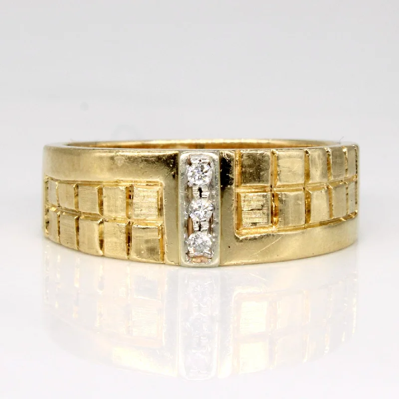 gold rings for women -Vertical Diamond Ring | 0.03ctw | SZ 6.75 |