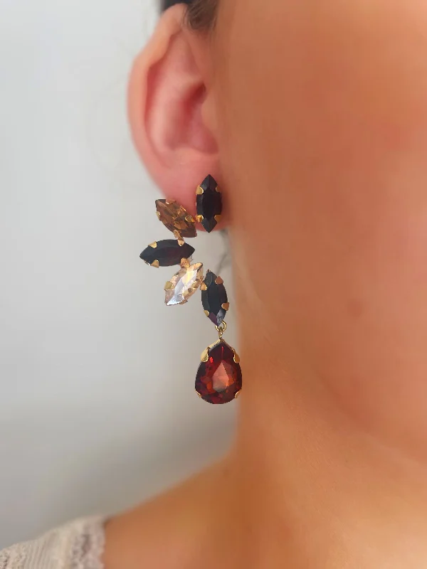 colorful earrings for women -colorful gemstone earrings for women -Cognac Scarlett Earrings