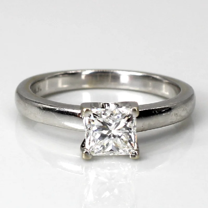 luxury diamond rings -Solitaire Princess Diamond Ring | 0.81ct SI1 G | SZ 5.25 |