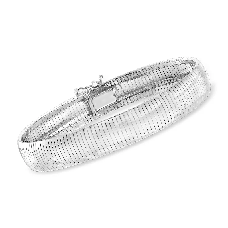 timeless bangles for women -Ross-Simons Italian Sterling Silver Omega Bracelet