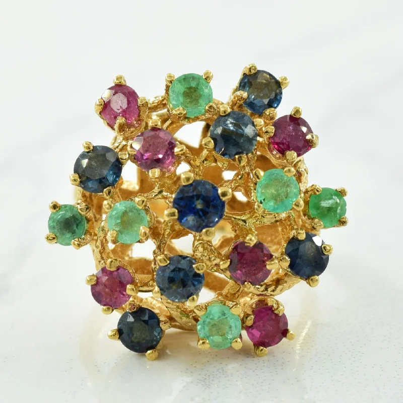 heart-shaped rings for women -Multi Gemstone Cocktail Ring | 1.80ctw | SZ 5.75 |