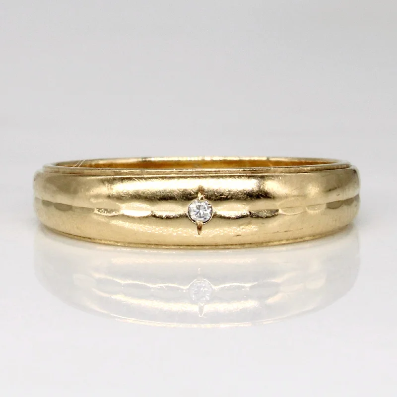 classy gold wedding rings -Flush Set Diamond Ring | 0.01ct | SZ 8.25 |