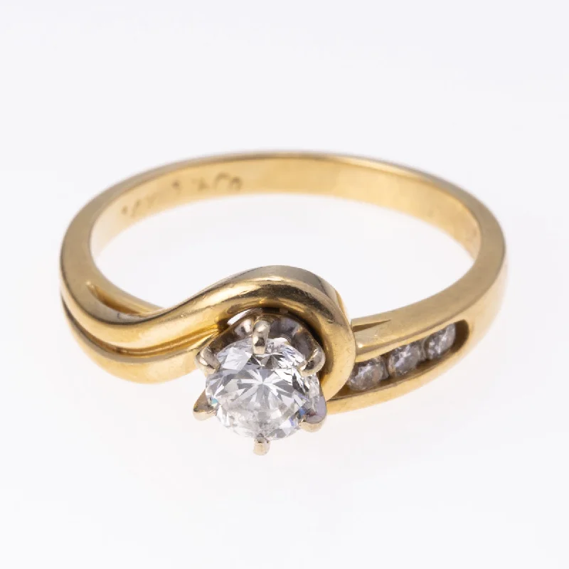 gold promise rings for women -14K Yellow Gold Diamond Ring | 0.48 ctw | SZ 6  |