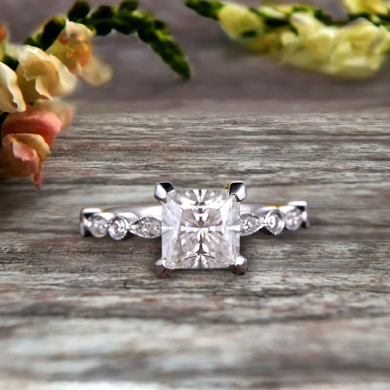 classic princess cut engagement rings -classic princess cut engagement rings -1.25 carat Classic Princess Cut Moissanite Diamond Engagement Ring on 10k White Gold