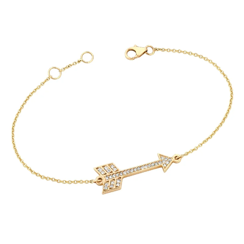 affordable bangle bracelets -Diamond Arrow Bracelet Yellow Gold