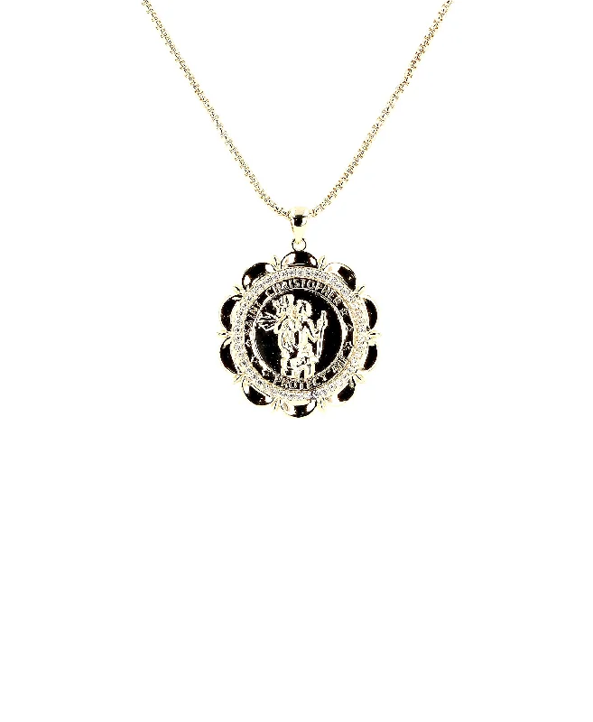 pearl necklaces for women -modern necklaces for women -Men's Necklace w/ Saint Christopher Pendant