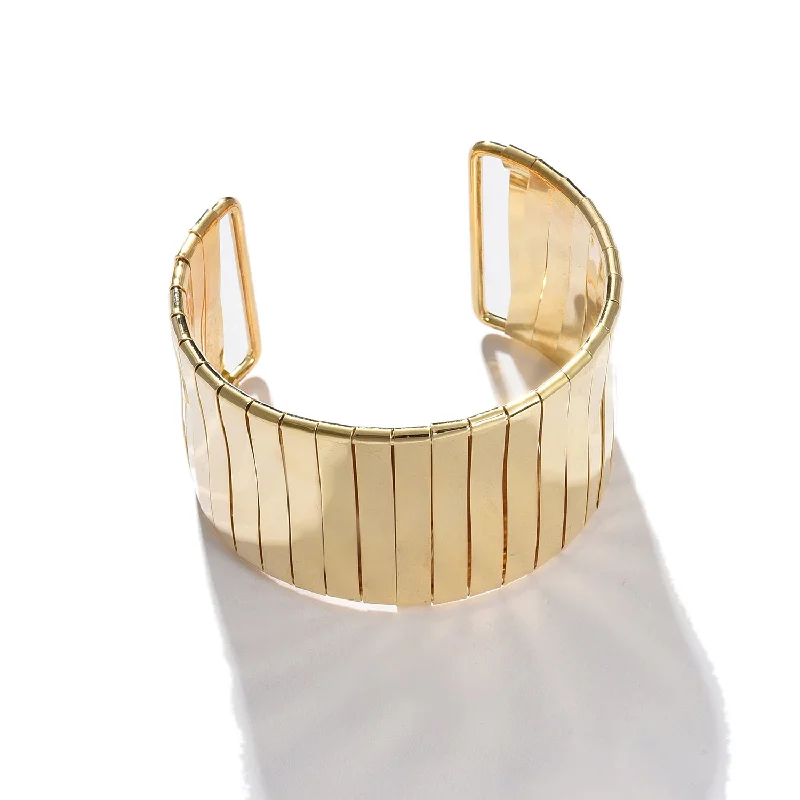 personalized engraved bracelets for women -Women Gold-toned Cuff Bracelet