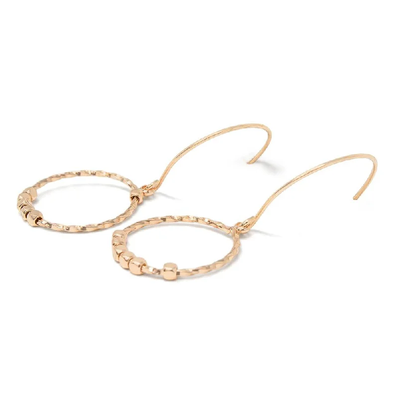 matching earrings for women -long chain earrings for women -Circle Drop Earrings Gold Tone