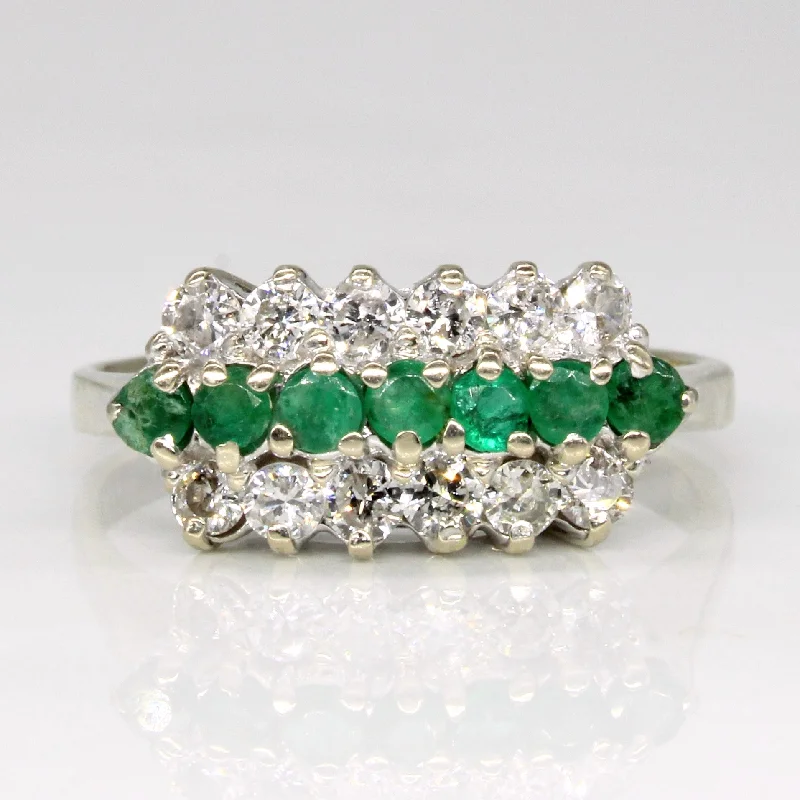 silver wedding rings for women -Diamond & Emerald Ring | 0.48ctw, 0.14ctw | SZ 7.75 |