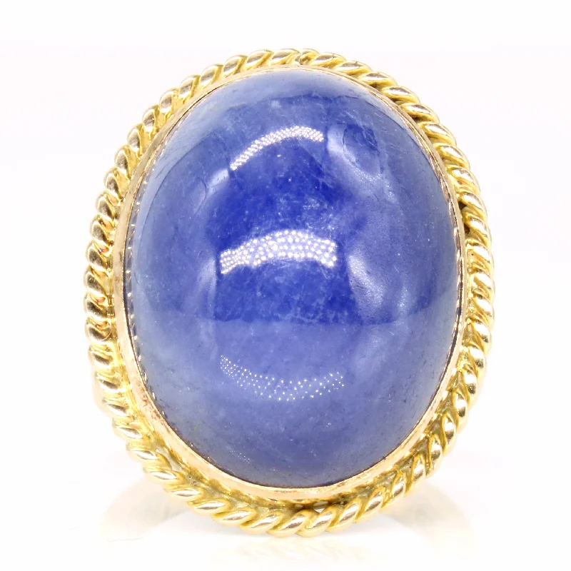 emerald rings for women -14k Yellow Gold Star Sapphire Cocktail Ring | 41.00ct | SZ 8 |