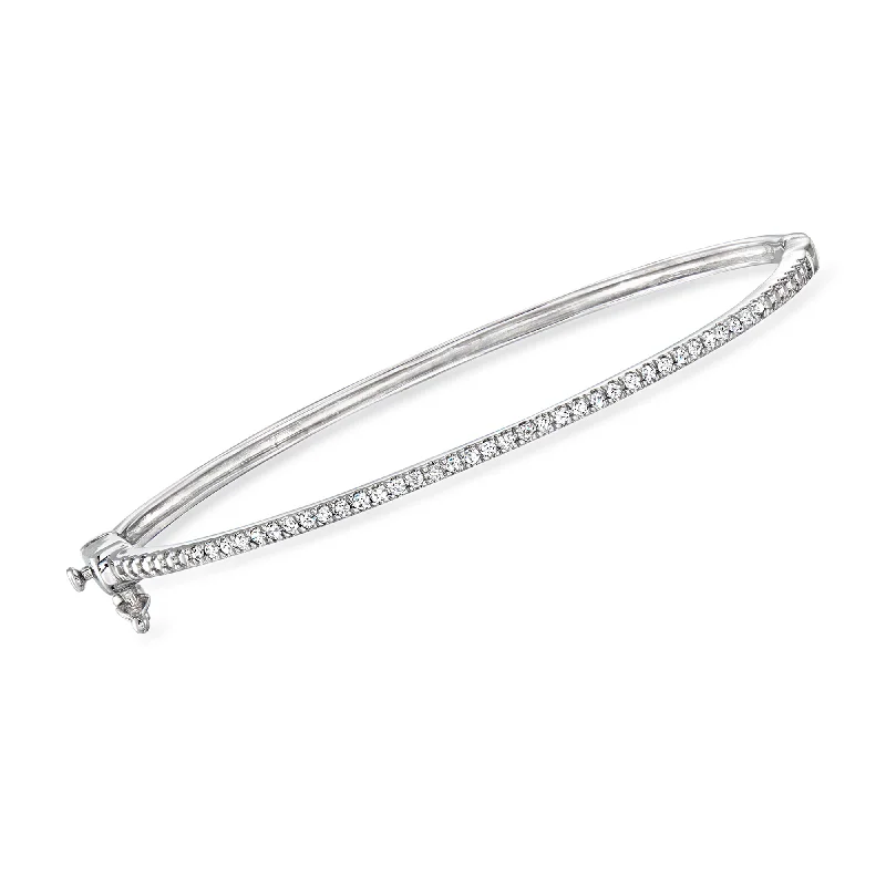 engraved bangle bracelets -RS Pure by Ross-Simons Diamond Bangle Bracelet in Sterling Silver