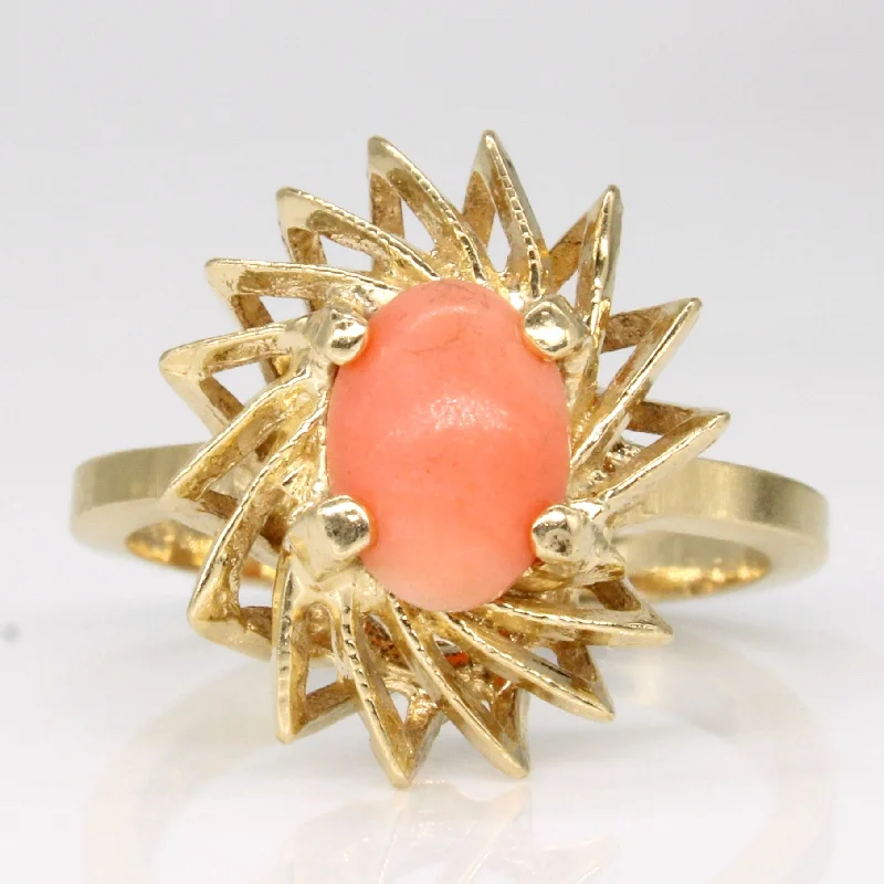 classic engagement rings -Coral Cocktail Ring | 1.00ct | SZ 6.25 |