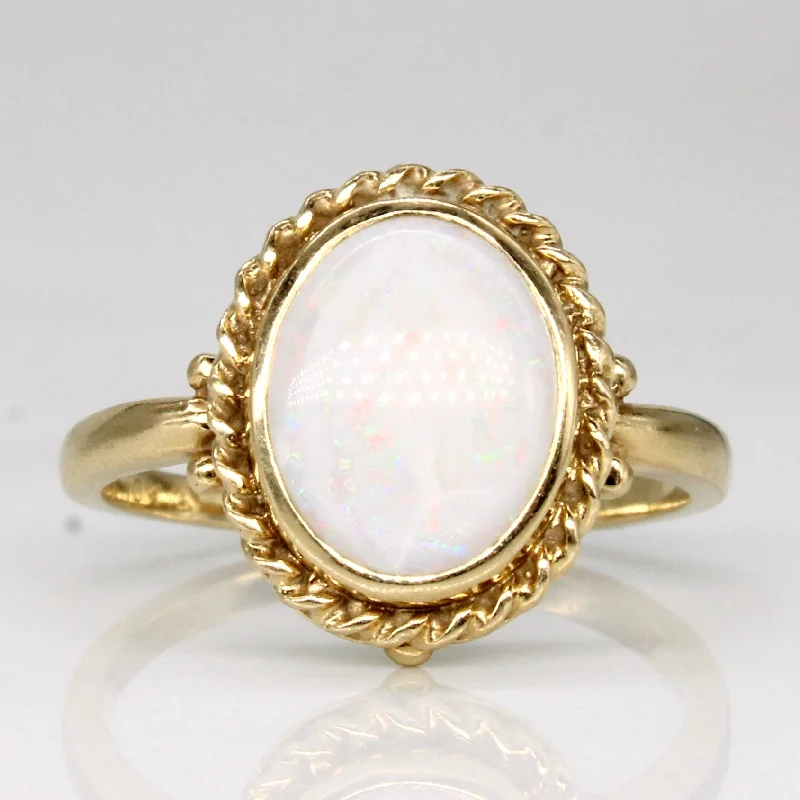 gold engagement rings for women -Opal Doublet Cocktail Ring | 0.35ct | SZ 5.75 |