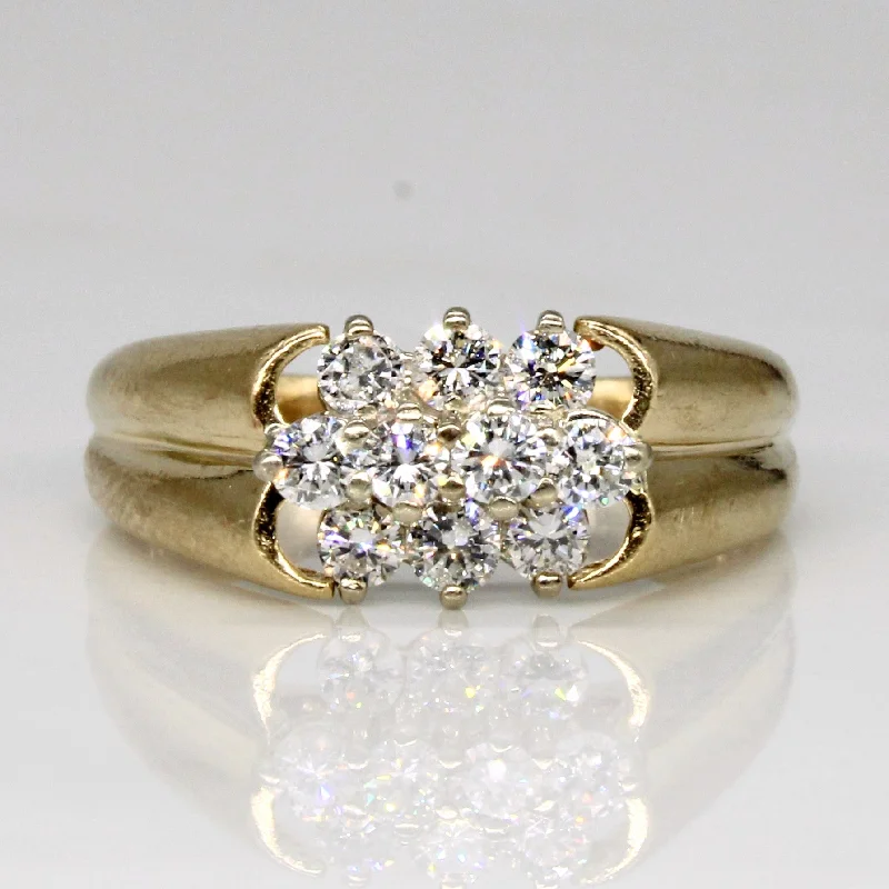 elegant rings for women -Diamond Cluster Ring | 0.56ctw | SZ 7.5 |