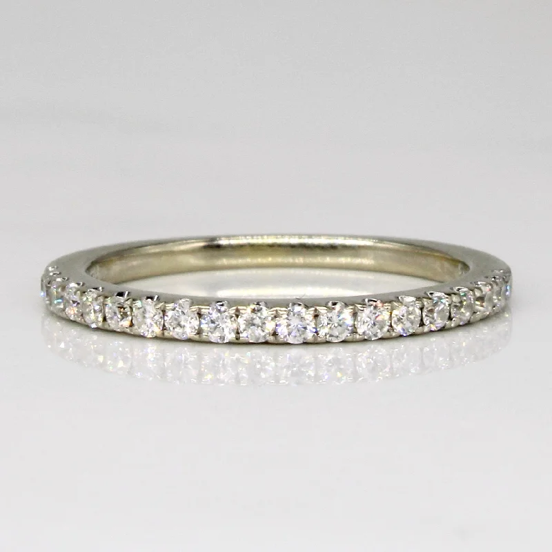 engraved rings for women -Diamond Semi Eternity Band | 0.20ctw | SZ 5.25 |