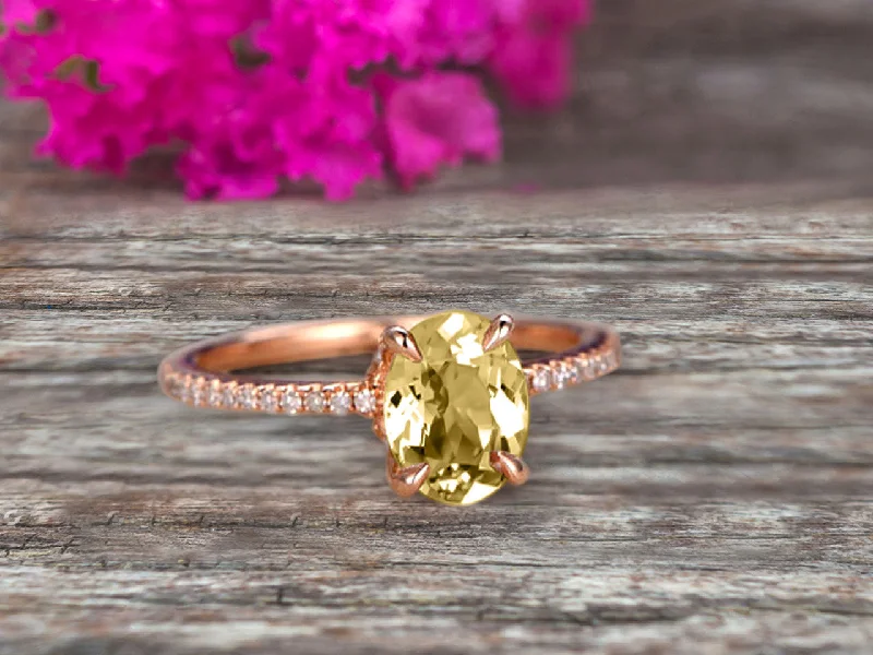 custom-made engagement rings for women -custom-made engagement rings for women -Vintage Looking Champagne Diamond Moissanite Engagement Ring On 10k Rose Gold 1.50 Carat Oval Cut Gemstone Custom Made Fine Jewelry Art Deco Anniversary Ring Bridal Ring