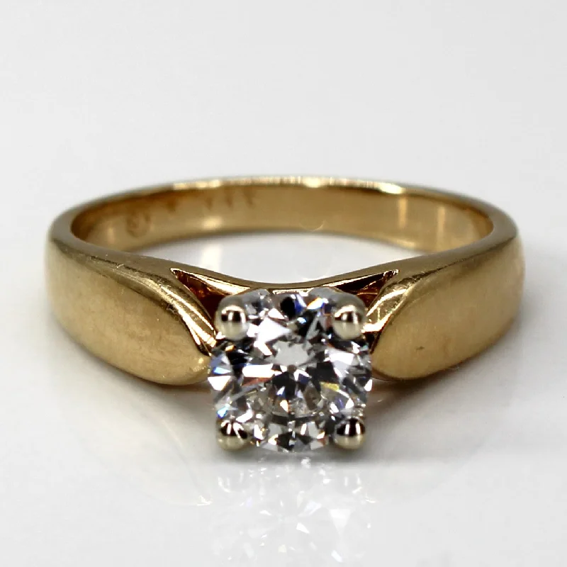 bold rings for women -Solitaire Diamond Yellow Gold Engagement Ring | 0.88ct I1 H/I | SZ 6.5 |