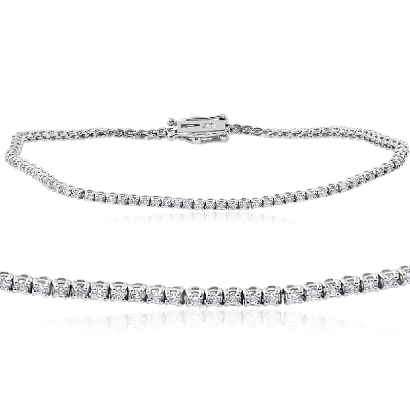 elegant gold bangles for women -1 1/2 cttw Diamond Tennis Bracelet 14k White Gold 7"