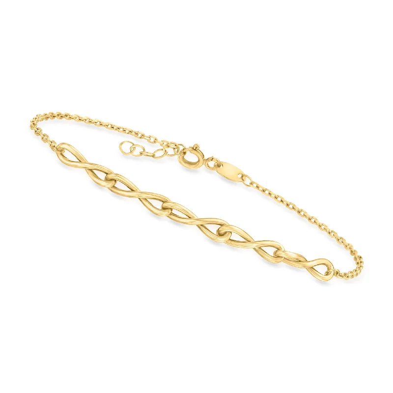 bangles with diamonds for women -Canaria 10kt Yellow Gold Twisted Infinity-Link Bracelet