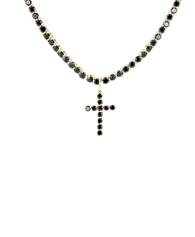 minimalist necklaces for women -custom necklaces for women -Men's Cross Tennis Necklace w/ Cubic Zirconia