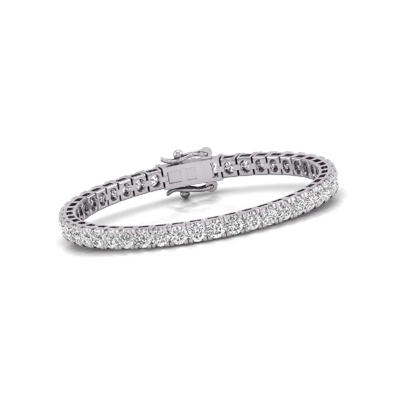 vintage bangles for women -Diana M Lab 8 Carat TW Diamond Tennis Bracelet in 14K White Gold