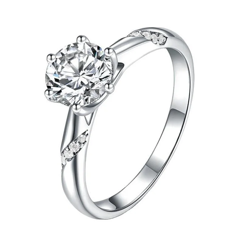 custom-made engagement rings for women -custom-made engagement rings for women -Classic Six-prong Moissanite/High Carbon Diamond S925 Sterling Silver Engagement Ring