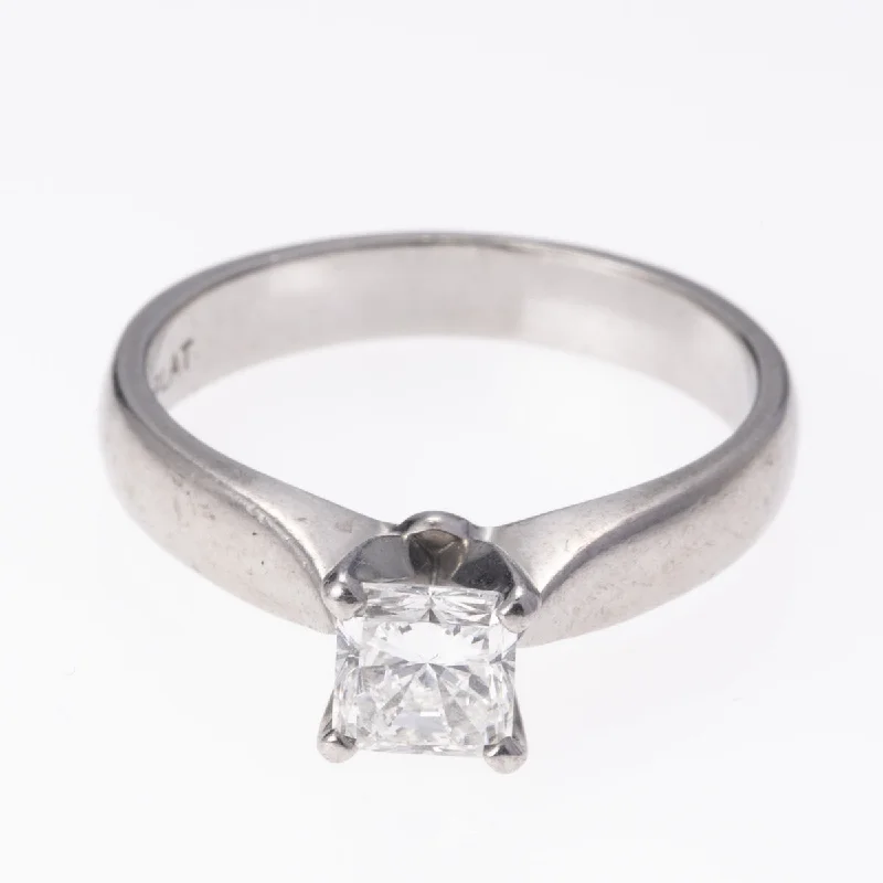 heart-shaped rings for women -Platinum Radiant Cut Diamond Ring | 0.76 ct | SZ  7|