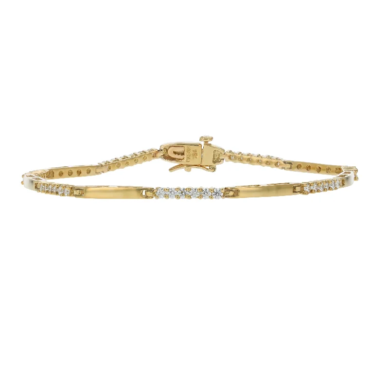 custom design bangles -1 CT Diamond Tennis Bracelet 14K Yellow Gold