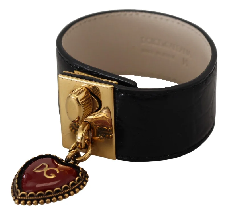 gemstone bangles for casual wear -Dolce & Gabbana Elegant  Leather  Detail Women's Bracelet