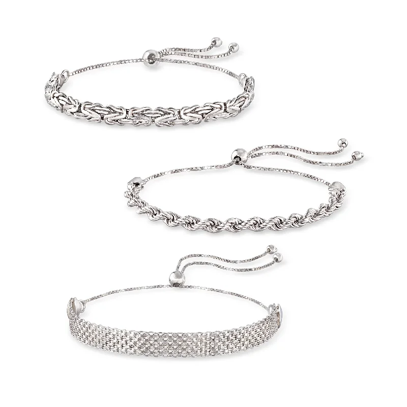 elegant silver cuff bracelets -Ross-Simons Sterling Silver Jewelry Set: Multi-Link Bolo Bracelets