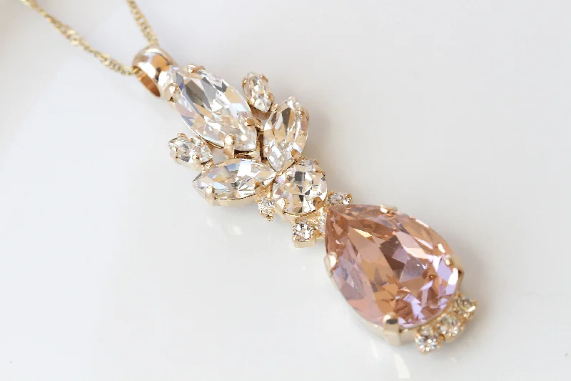 vintage style necklaces for women -women’s sapphire necklaces -BLUSH BRIDAL NECKLACE