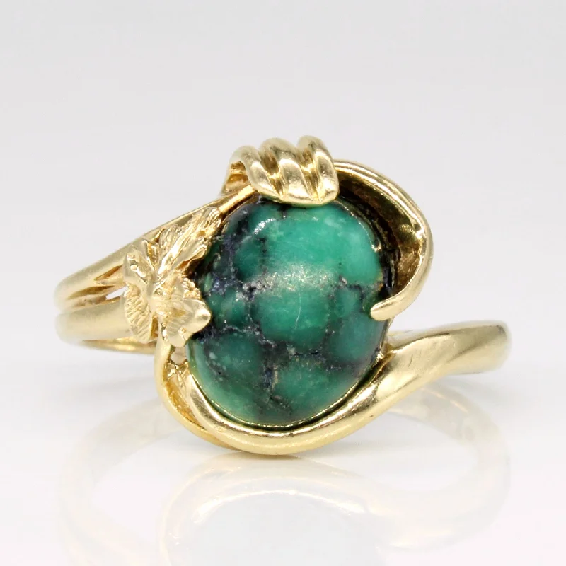 chunky rings for women -Green Turquoise Ring | 2.45ct | SZ 6.25 |