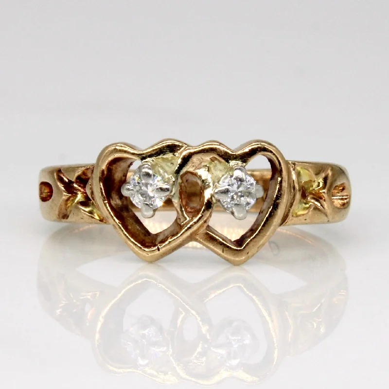 sterling silver rings for women -Diamond Heart Ring | 0.09ctw | SZ 5.75 |