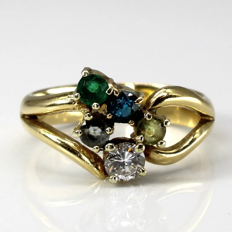 elegant rings for women -Multi Gemstone Gold Ring | 0.30ct | 0.50ctw | SZ 8.5 |