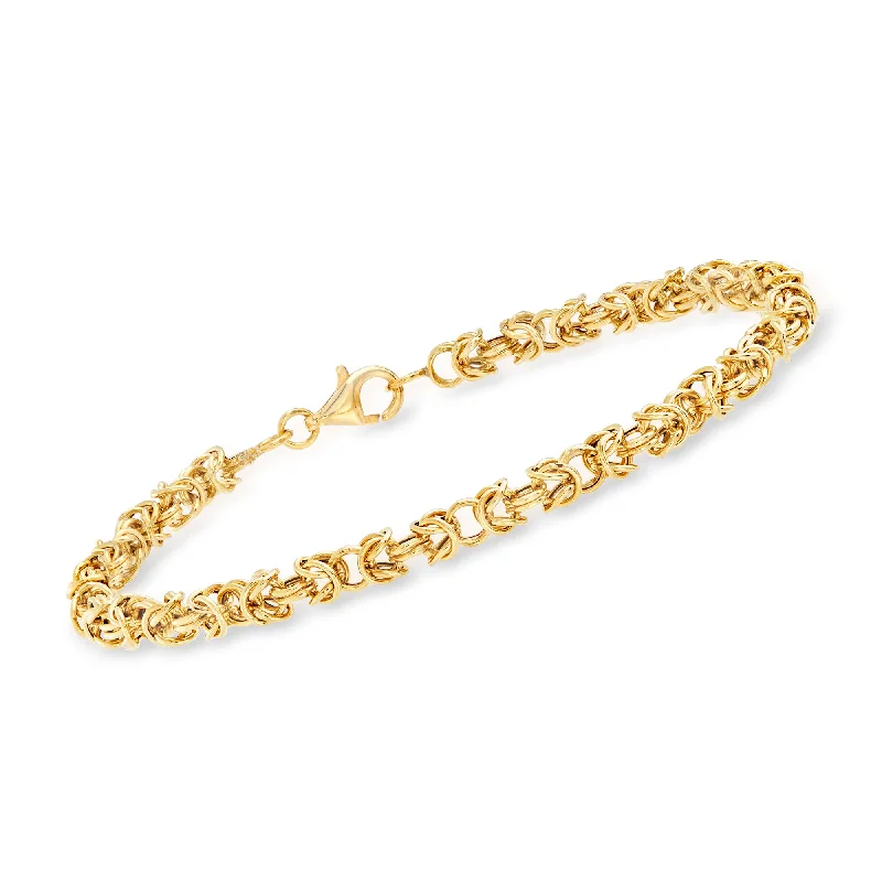 stylish bangles for women -Ross-Simons 18kt Yellow Gold Byzantine Bracelet