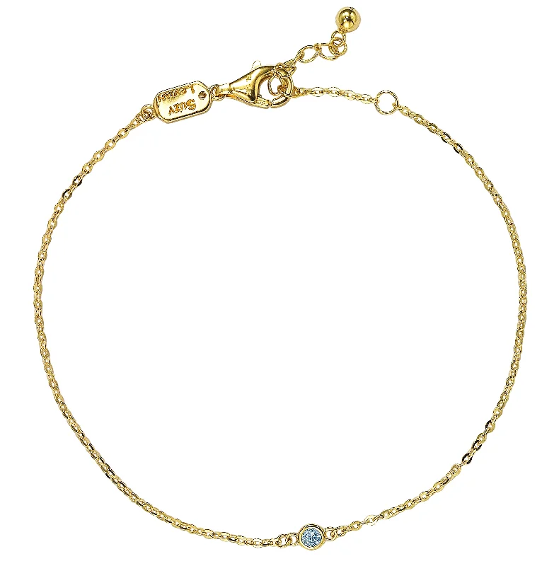 colorful bangles for women -Suzy Levian .15 ct TDW 14K Yellow Gold Diamond Solitaire Bracelet