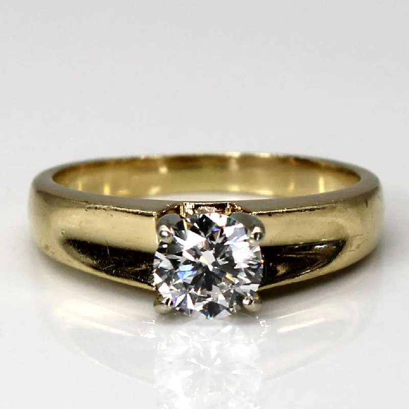 classic solitaire rings -Solitaire Diamond Yellow Gold Ring | 0.65ct SI1 F/G | SZ 6 |