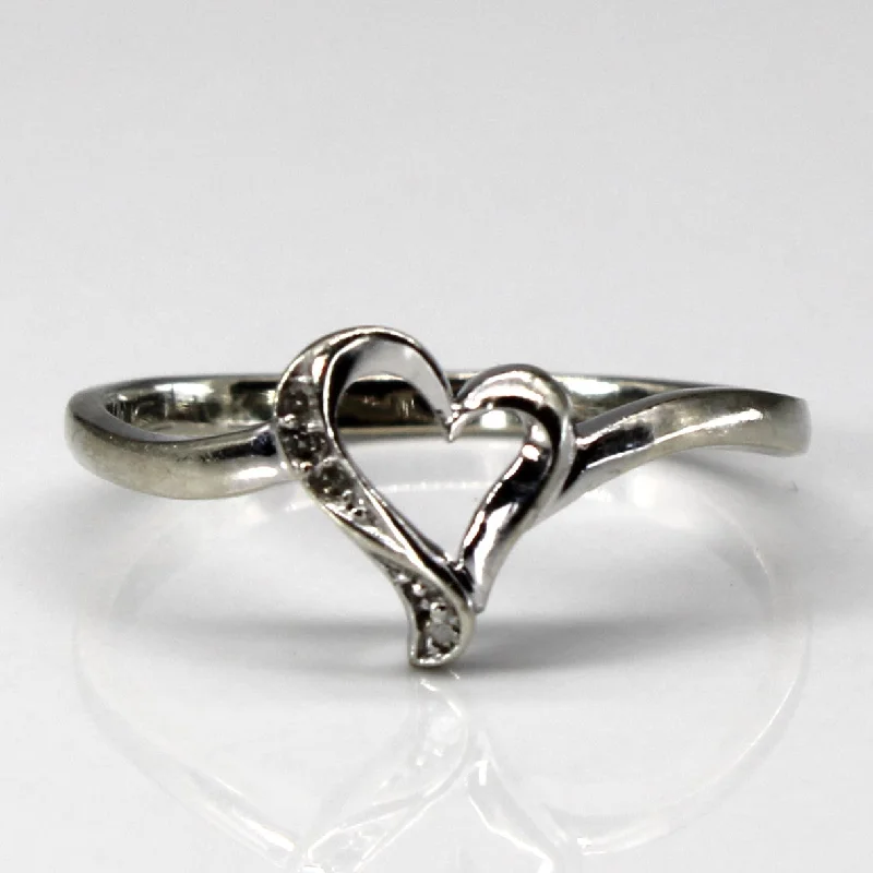 sparkling rings for women -Diamond Heart Ring | 0.02ctw | SZ 7.75 |