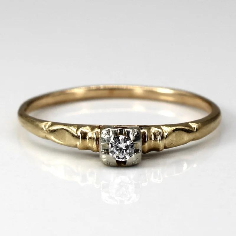 women’s rings with diamonds -Vintage Solitaire Diamond Ring | 0.05ct | SZ 8.75 |