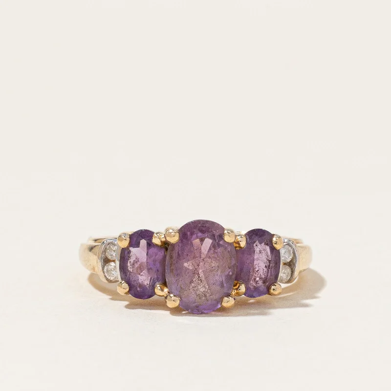 custom rings for women -Amethyst & Diamond Ring | 1.70ctw, 0.06ctw | SZ 7 |