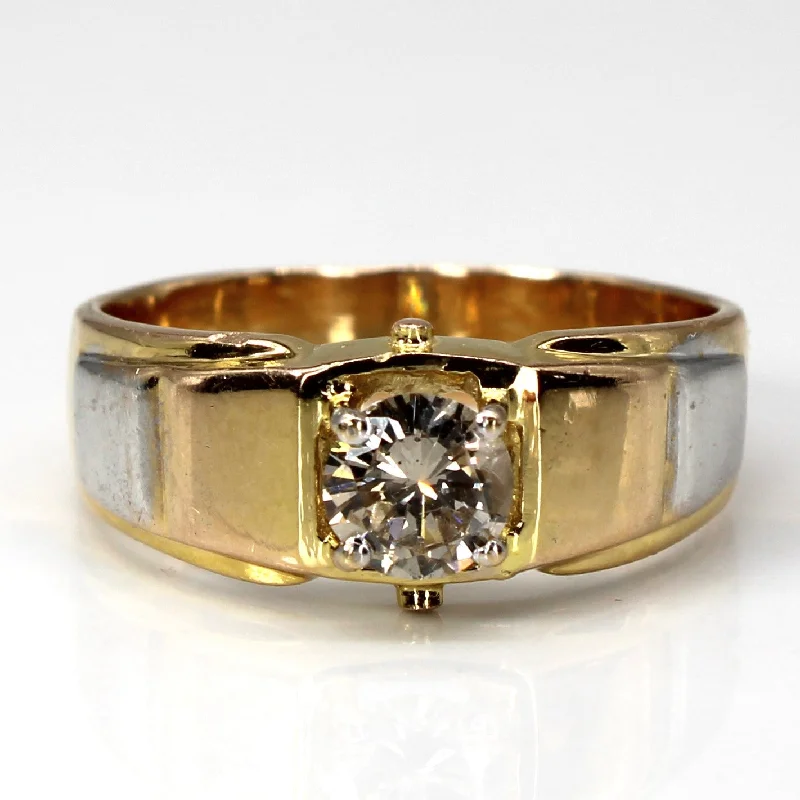 custom gold rings -Solitaire Diamond Gold Ring | 0.79ct I2 M/N | SZ 11 |