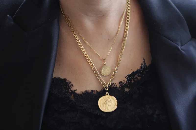 pendant necklaces for women -pearl necklaces for women -GOLD COIN NECKLACE