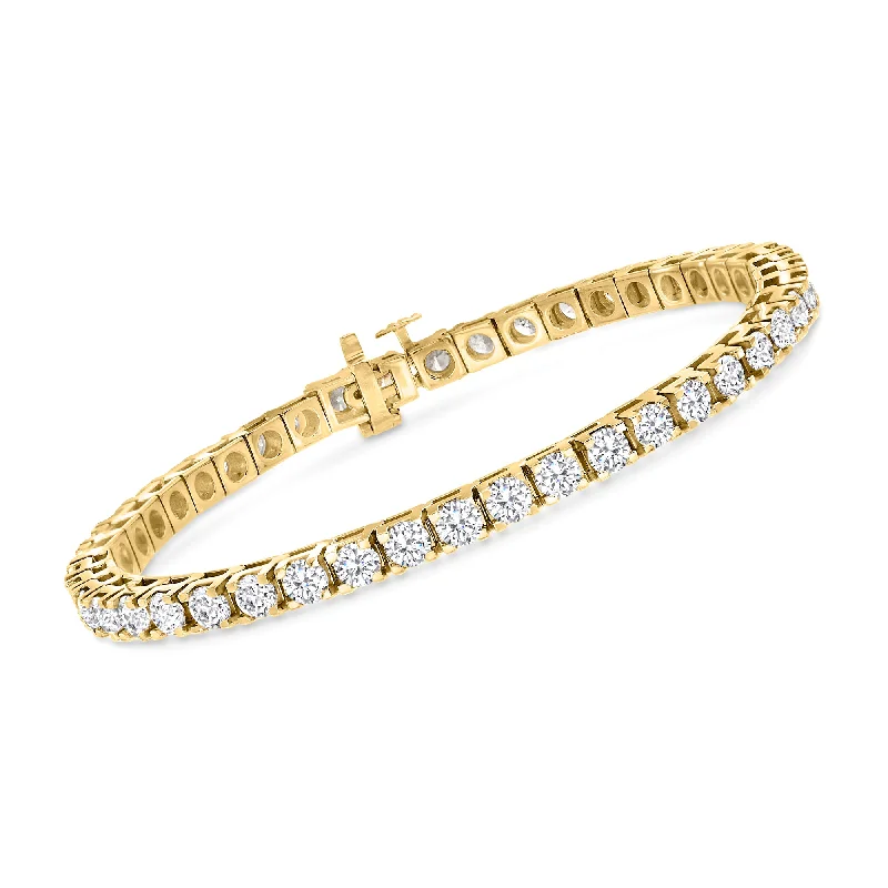 elegant bangles for women -Ross-Simons Diamond Tennis Bracelet in 14kt Yellow Gold