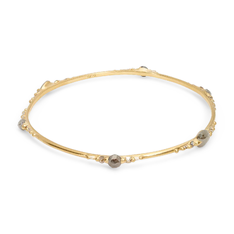 luxury gold bracelets -Grey Diamond Geo Bracelet - 11614