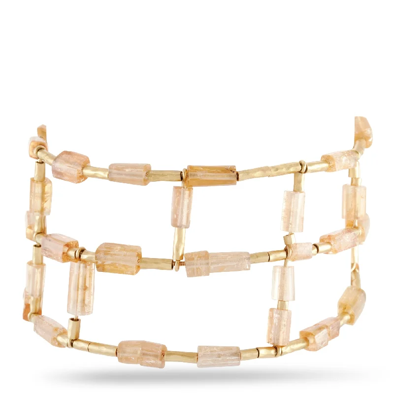 stylish bangles for women -H. Stern 18K Yellow Gold Diamond and Imperial Topaz Bracelet