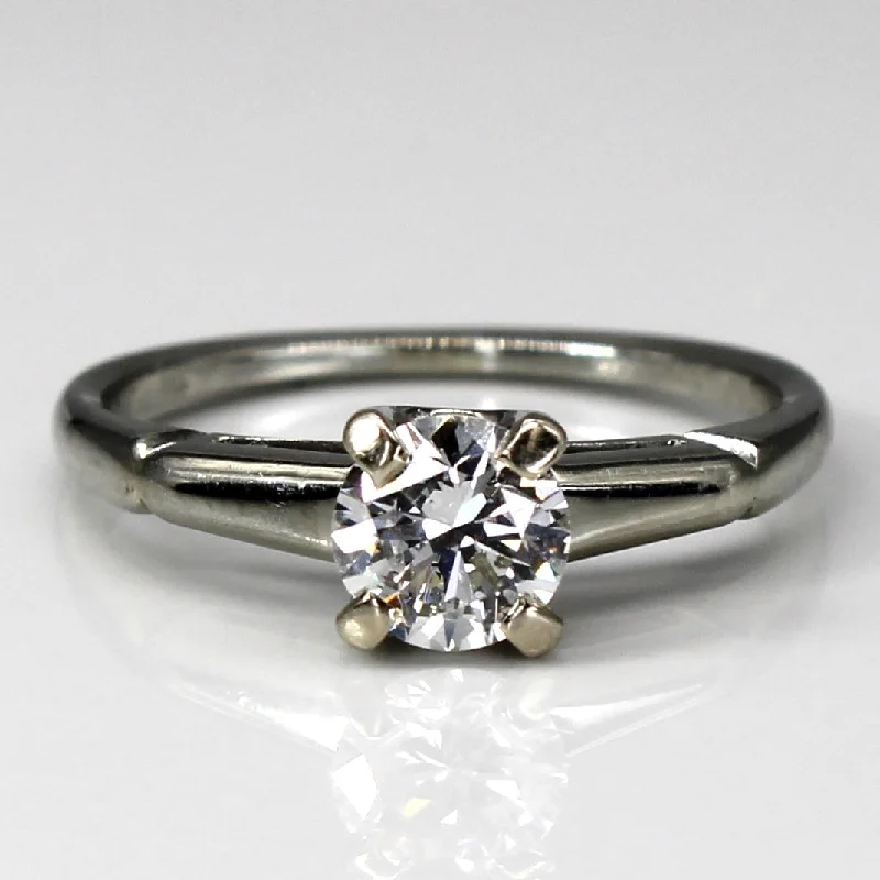 silver stackable rings -Solitaire Diamond Ring | 0.64ct SI1 G/H | SZ 6.5 |